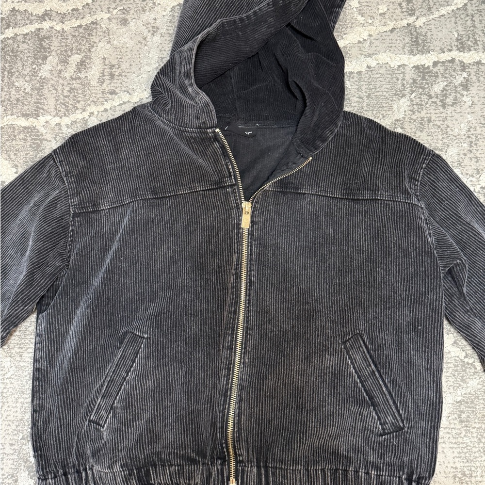 Women's Black Bomber Corduroy Jacket